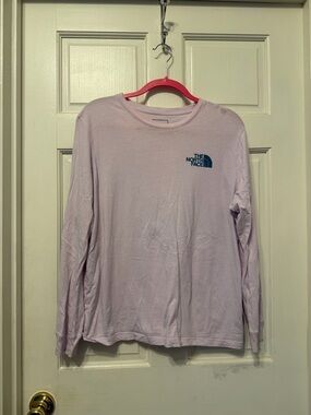 The North Face Women's Long Sleeve Tee - Light Lavender with Navy Logo